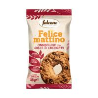 Biscotto ciambellina - con gocce di cioccolato - monoporzione da 38 gr - conf. 44 pezzi - Dolciaria Falcone - 01-0414 - 100328PZ - DMwebShop
