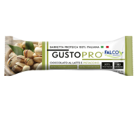 Barretta proteica GustoPro - cioccolato al latte e pistacchio - 40 gr - conf. 24 pezzi - Falco - 01-0404 - 8033501511562 - DMwebShop