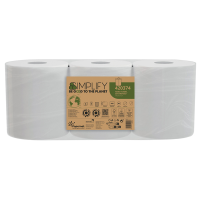 Asciugamani in rotolo Centrefeed Simplify - 19,6 cm x 90 mt - Ø 18,5 cm - 17 gr - 450 strappi - 2 veli - pacco 3 rotoli - Papernet - 420374 - 8024929009083 - DMwebShop