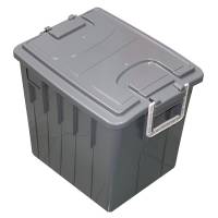 Cassa multiuso - con coperchio e manici - 38 x 28 x 30 cm - 20 lt - PP - grigio scuro-grigio chiaro - Mobilplastic - 143/20-GRI - 8004331143223 - DMwebShop