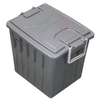 Cassa multiuso - con coperchio e manici - 38 x 28 x 30 cm - 20 lt - PP - grigio scuro-grigio chiaro - Mobilplastic - 143/20-GRI - 8004331143223 - DMwebShop