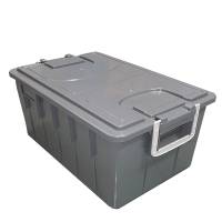 Cassa multiuso - con coperchio e manici - 58 x 38 x 26 cm - 40 lt - PP - grigio scuro-grigio chiaro - Mobilplastic - 143/40-GRI - 8004331143421 - DMwebShop
