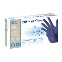 Guanti nitrile ipoallergenici N350 - senza acceleranti - taglia S - blu - conf. 100 pezzi - Reflexx - N350/S - 8032891633748 - DMwebShop