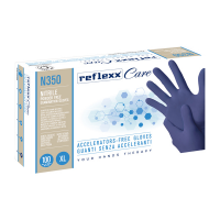 Guanti nitrile ipoallergenici N350 - senza acceleranti - taglia XL - blu - conf. 100 pezzi - Reflexx - N350/XL - 8032891633779 - DMwebShop