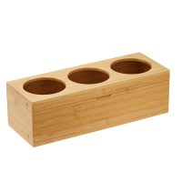 Portabottiglie con tre fori - 42 x15,5 x13 cm - bamboo - colore naturale - Leone - S0132 - 8024112018052 - DMwebShop