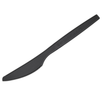 Coltello monouso in CPLA - 16 cm - nero - conf. 50 pezzi - Leone - Q2040.Z - 8024112017024 - DMwebShop