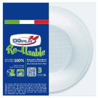 Insalatiera riutilizzabile - rotonda - Ø 13,5 cm - 2 lt - PS reuse - bianco - conf. 3 pezzi - Dopla - 34034 - 8005090017886 - DMwebShop