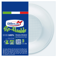 Insalatiera riutilizzabile - rotonda - Ø 13,5 cm - 2 lt - PS reuse - bianco - conf. 3 pezzi - Dopla - 34034 - 8005090017886 - DMwebShop