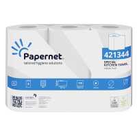 Rotolo asciugatutto professionale - 2 veli - 23 cm x 38,71 mt - 158 strappi - bianco - pacco 3 rotoli - Papernet - 421344 - 8024929010072 - DMwebShop
