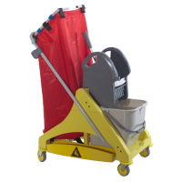 Carrello per pulizie QO-Kart Multi - salvaspazio - 50 lt - 42 x 81 x 108 cm - Taxon - 43030.RO - 8057960704815 - DMwebShop