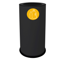 Contenitore tondo per raccolta differenziata - 2 scomparti - 70 lt - nero - Stilcasa - 872/N - 8033630038831 - DMwebShop