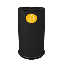 Contenitore tondo per raccolta differenziata - 3 scomparti - 70 lt - nero - Stilcasa - 873/N - 8033630038824 - DMwebShop