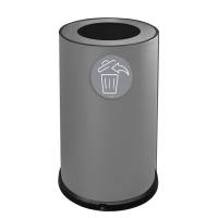 Contenitore tondo per raccolta differenziata - 1 scomparto - 100 lt - grigio - Stilcasa - 991/G - 8033630037933 - DMwebShop