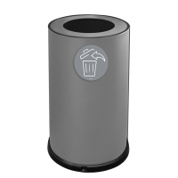 Contenitore tondo per raccolta differenziata - 1 scomparto - 100 lt - grigio - Stilcasa - 991/G - 8033630037933 - DMwebShop