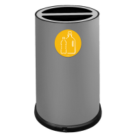 Contenitore tondo per raccolta differenziata - 2 scomparti - 100 lt - grigio - Stilcasa - 992/G - 8033630037957 - DMwebShop