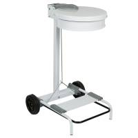 Carrello portasacco - 54,6x60xH94 cm - con ruote - 110 lt - acciaio - bianco - Stlcasa - Stilcasa - 406/B - 8033630001446 - DMwebShop