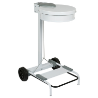 Carrello portasacco - 54,6x60xH94 cm - con ruote - 110 lt - acciaio - bianco - Stlcasa - Stilcasa - 406/B - 8033630001446 - DMwebShop