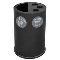 Contenitore tondo per raccolta differenziata - con divisiorio bicchieri - 50 lt - nero - Stilcasa - 995/N - 8033630051946 - DMwebShop