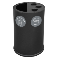 Contenitore tondo per raccolta differenziata - con divisiorio bicchieri - 50 lt - nero - Stilcasa - 995/N - 8033630051946 - DMwebShop