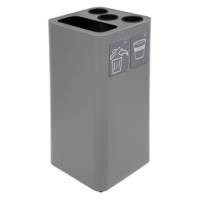 Contenitore per raccolta differenziata - con divisiorio bicchieri - 50 lt - grigio - Stilcasa - PU100F-BG-G - 8033630051854 - DMwebShop