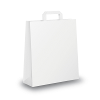 Shopper - maniglia piattina - 26 x 11 x 34,5 cm - carta kraft - bianco - conf. 300 pezzi - Mainetti Bags - 001680 - 310000968D - DMwebShop