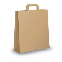 Shopper - maniglie piattina - 26 x 11 x 34,5 cm - carta kraft - avana - conf. 350 pezzi - Mainetti Bags - 001642 - DMwebShop
