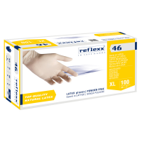 Guanti in lattice R46 - senza polvere - taglia XL - bianco - conf. 100 pezzi - Reflexx - R46/XL(10) - 8032891631652 - DMwebShop
