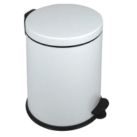 Pattumiera a pedale New Bin Basic - 12 lt - metallo verniciato - bianco - Medial International - 913121 - 8056324539018 - DMwebShop