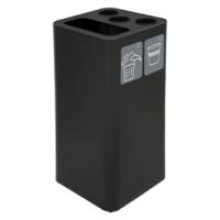 Contenitore per raccolta differenziata con divisiorio bicchieri 50 lt nero - 20211