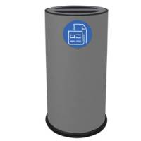 Contenitore tondo per raccolta differenziata 2 scomparti 70 lt grigio - 20217