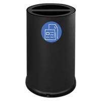 Contenitore tondo per raccolta differenziata 2 scomparto 100 lt nero - 20222