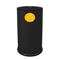 Contenitore tondo per raccolta differenziata 3 scomparti 70 lt nero - 20207