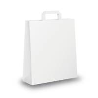 Shopper maniglia piattina 26 x 11 x 34,5 cm carta kraft bianco - 20997