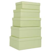 Set scatole regalo - dimensioni assortite - fantasia Green - conf. 5 pezzi - No Brand - HK-40 - 8699071181125 - DMwebShop