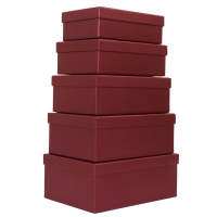 Set scatole regalo - dimensioni assortite - fantasia Burgundy - conf. 5 pezzi - No Brand - HK-42 - 8699071181194 - DMwebShop