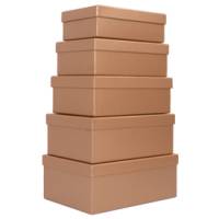 Set scatole regalo - dimensioni assortite - fantasia Caramel - conf. 5 pezzi - No Brand - HK-44 - 8699071181316 - DMwebShop