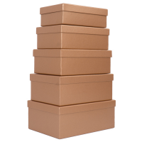 Set scatole regalo - dimensioni assortite - fantasia Caramel - conf. 5 pezzi - No Brand - HK-44 - 8699071181316 - DMwebShop