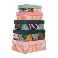 Set scatole regalo - dimensioni assortite - fantasia Breeze - conf. 5 pezzi - No Brand - HK-73 - 8699071182832 - DMwebShop
