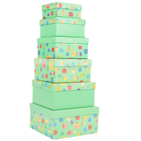 Set scatole regalo - dimensioni assortite - fantasia Memento - conf. 6 pezzi - No Brand - HK-92 - 8699071183020 - DMwebShop