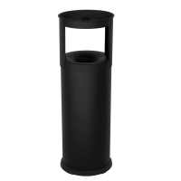 Gettacarte autoestinguente con posacenere - 25 lt - Ø 25 cm - H 80 cm - acciaio - nero - Stilcasa - 572/N - 8033630000425 - DMwebShop