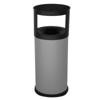 Gettacarte autoestinguente con posacenere - 40 lt - Ø 31 cm - H 80 cm - acciaio - grigio - Stilcasa - 570/G - 8033630000463 - DMwebShop