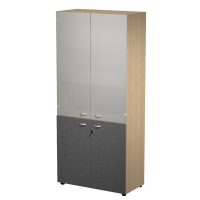 Armadio alto con ante superiori in vetro Essence - con serratura - 90 x 45 x 200 cm - rovere-antracite - Artexport - AR/ST+AA/CT - DMwebShop