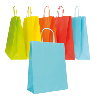 Shopper Twisted - maniglie cordino - 36 x 12 x 41 cm - carta biokraft - colori assortiti primavera-estate - conf. 25 pezzi - Mainetti Bags - 310003446BB25 - 8029307082764 - DMwebShop