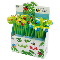 Penne a sfera Lucky Bug Flexi - con fusto flessibile - fantasie assortite - expo 30 pezzi - Lebez - 81497 - 8007509120507 - DMwebShop
