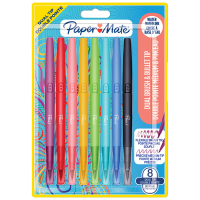 Astuccio 8 colori Flair Dual tip pennarello punta media-brush - Papermate - 2199386 - 3026981993862 - DMwebShop