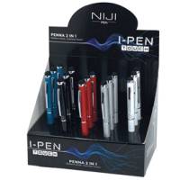 Penna a sfera mini I-PEN 2 in1 - puntale touch - colori assortiti - expo 15 pezzi - Lebez - 60083 - 8002787600833 - DMwebShop