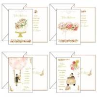 Biglietto auguri Matrimonio - con rifiniture oro - conf. 12 pezzi - Kartos - 17986801 - 8009162375546A - DMwebShop