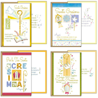 Biglietto auguri Cresima - 4 soggetti assortiti - conf. 12 pezzi - Kartos - 17356501 - 8009162330774A - DMwebShop