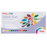 Colore in tubetto per tessuto Fabric Fun - colori base assortiti - conf. 12 pezzi - Pentel - FFPC1-12 - 4711577054674 - DMwebShop