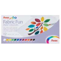 Colore in tubetto per tessuto Fabric Fun - colori base assortiti - conf. 12 pezzi - Pentel - FFPC1-12 - DMwebShop